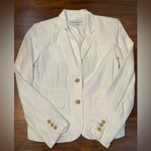 Banana Republic Factory Jackets & Blazers - Banana Republic White Linen Blazer Size 4